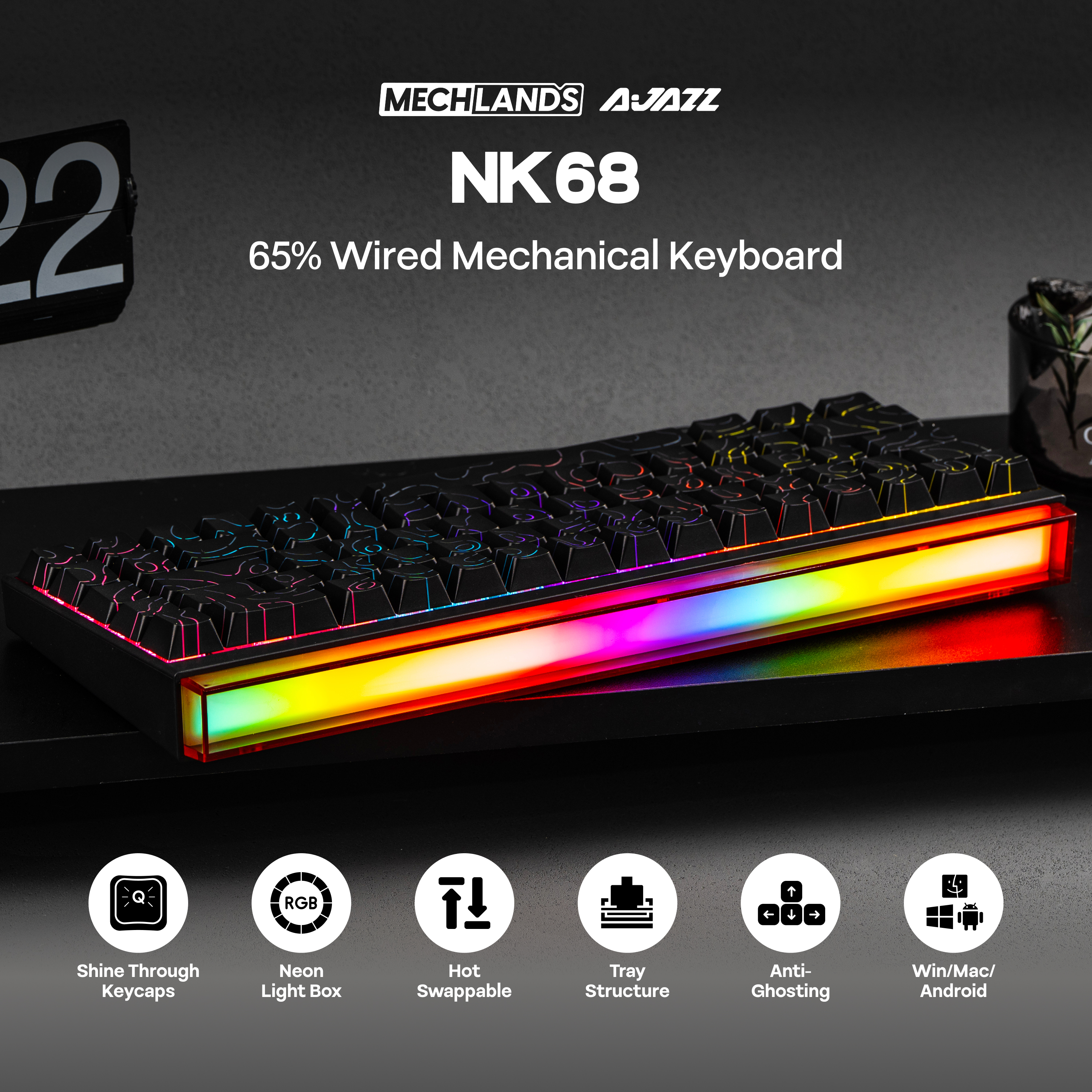 AJAZZ NK68 65% Compact Hot-Swa - Android Tablet Gaming Accessories ulasan dan harga