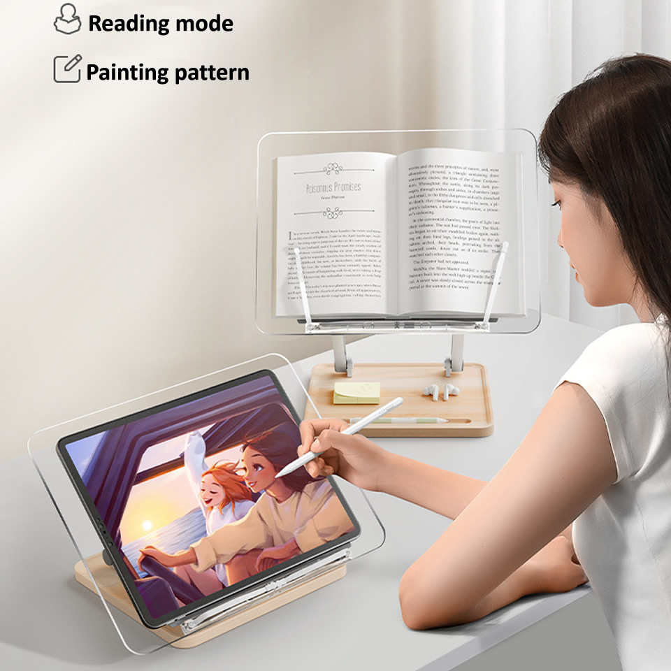 Wooden Reading Stand with ligh - Laptop Tablet Accessories ulasan dan harga